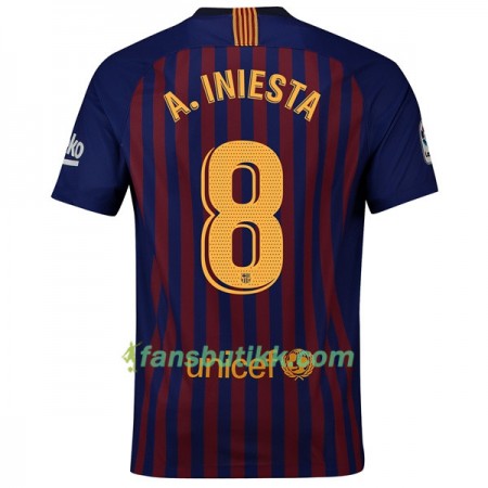 Fotballdrakt FC Barcelona A_Iniesta 8 Hjemmetrøye 2018-2019 Kortermet